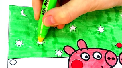 Peppa Pig Baby Piggy Kids Fun Art Activities Coloring Book Pages with Colored Markers