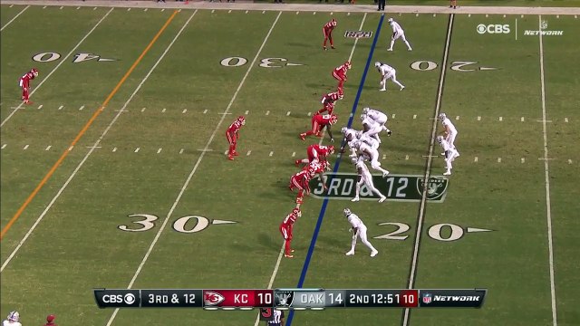 Oakland Raiders wide receiver Michael Crabtree lunges for first down catch