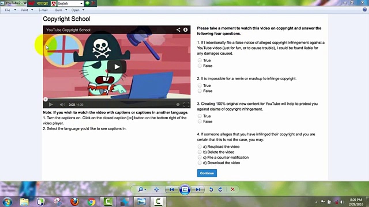 YouTube Copyright School and answers Complete course in bangla tutorial