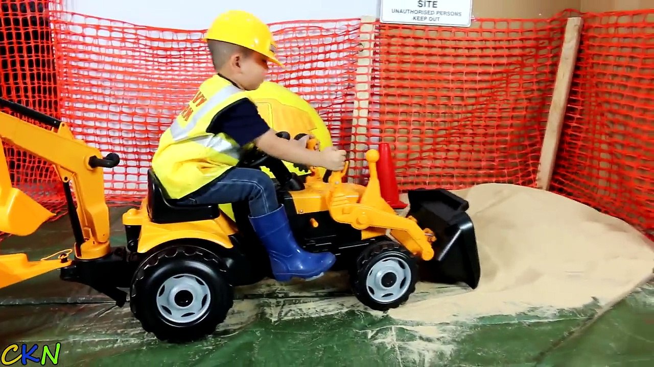 Fire Truck Diggers Garbage/Dump Trucks Bulldozer Tonka Trucks Super Giant Surprise Egg Toys Ckn Toys