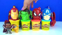 SUPERHERO Play-doh Toy Suprises, Candy Dispenser, Ironman Spiderman, Hulk Captain America IRL / TUYC
