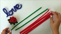 ROSAS HECHAS CON LIMPIA PIPAS. PIPE CLEANER RED ROSES .