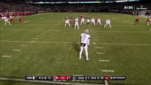 Oakland Raiders punter Marquette King brings an abrupt end to Kansas City Chiefs wide receiver Tyreek Hill's interesting punt return