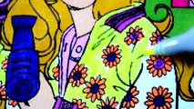 Coloring pages Disney Princess Barbie for Kids Videos Children Learning Colors Fun Art