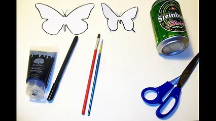 como hacer una mariposa con lata de refresco
