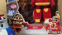ROBOCAR Roy TRANSFORMS! Robocar Poli Toys - Transforming Roy , Poli Helly and Amber Giant Eggs