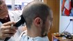 Italian barber shop uses comb and scissors, after chainsawing off all my hair in 30 seconds