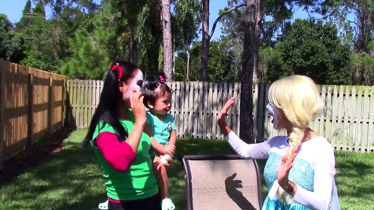 Frozen Elsa & Elsa Baby BIG EARS w/ blue spiderman, snow white, joker elsa, spider baby