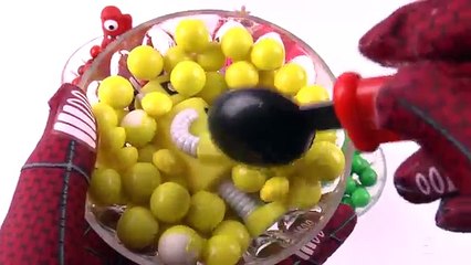Learn Colors with Hide and Seek Surprise Yo Gabba Gabba Toys in Candy Bowl with GUMBALL SHOWER
