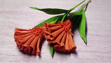 How to Make Cockscomb Crepe Paper flowers - Flower Making of Crepe Paper - Paper Flower Tutorial