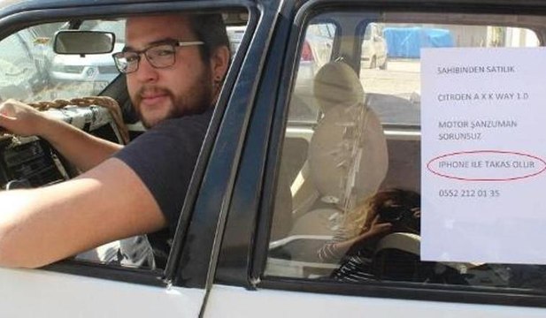 Arabasını iPhone ile takas etmek için ilan verdi
