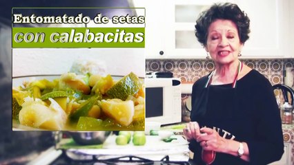Entomatado de setas con calabacitas - Cocina Vegan Fácil
