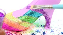 DIY Play Doh Disney Princess Super Glitter Rainbow Shoes Frozen Elsa Anna Ariel