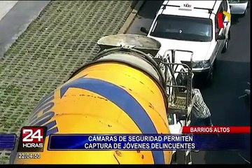 Download Video: Cámaras de seguridad permiten la captura de jóvenes delincuentes en Cercado de Lima