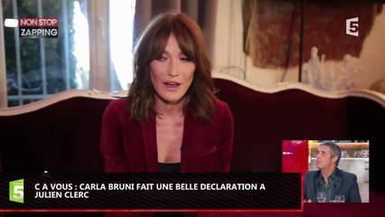 Carla Bruni fan de Julien Clerc, elle lui fait une belle déclaration dans C à Vous (Vidéo)