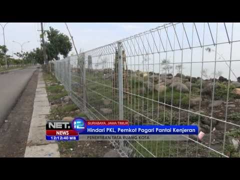 NET12 - Pagar pembatas didirikan di Pantai Kenjeran untuk cegah PKL