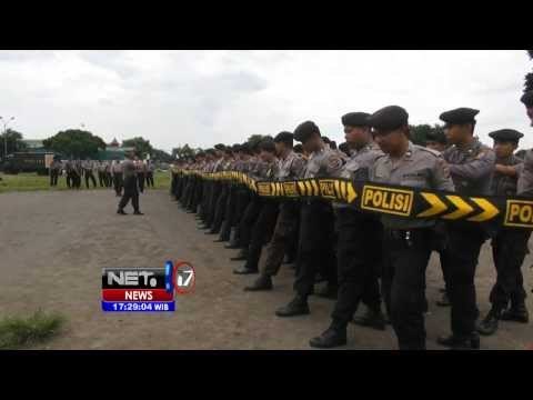 NET17 - Ratusan personil Polresta Yogya latihan pengamanan pemilu 2014