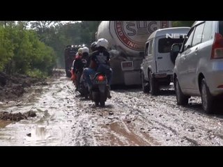 NET12 - Titik Jalan Utama Situbondo Ambles Akibat Banjir