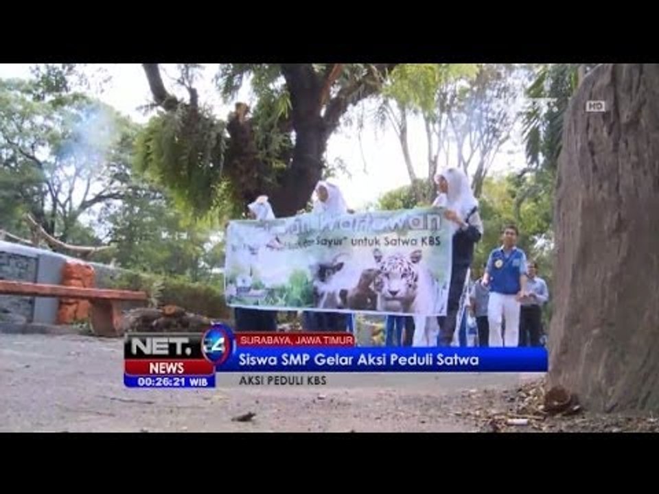 NET24 - Siswa SMP Gelar Aksi Peduli Satwa Kebun Binatang Surabaya