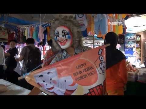 NET17 - Jelang pemilu KPU Tegal memberikan sosialisasi pemilu di beberapa pasar