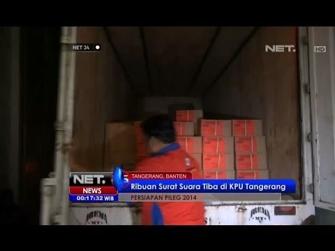 NET24-Ribuan Dus Surat Suara Tiba di KPU Tangerang