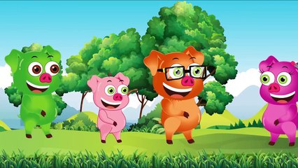 Baby Learn Colors with Pig Family Gummy Bear Crying by Angry #Dinosaurs Finger Family Song For Kids