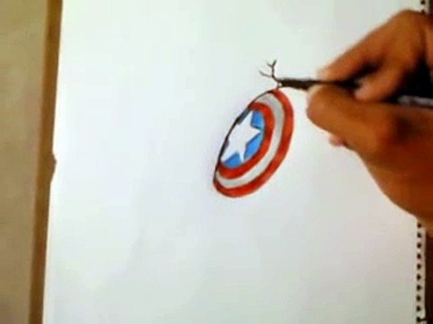 Como Dibujar El Escudo De Capitan America 3d Dibujo 3d Video Dailymotion