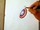 Como dibujar el escudo de Capitán América 3d - dibujo 3d