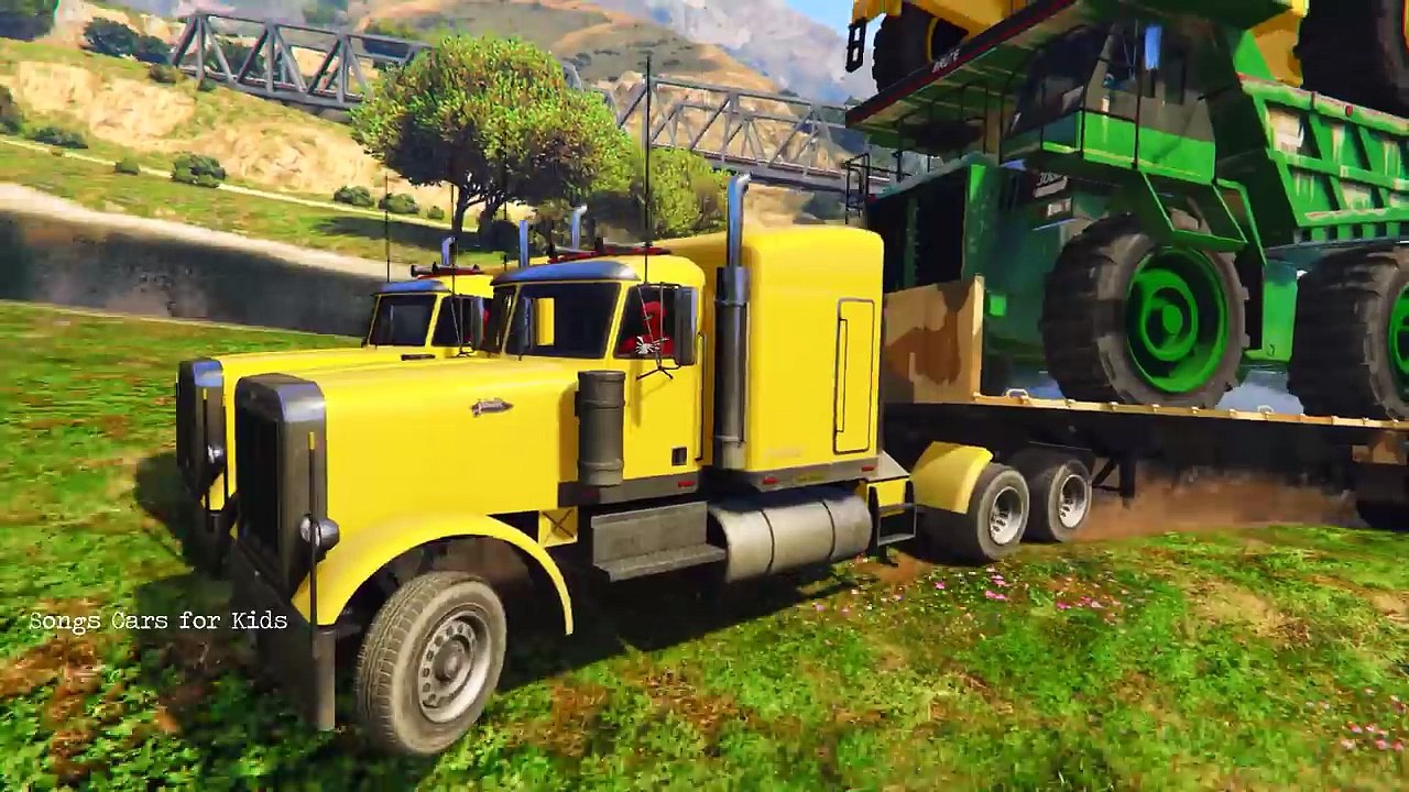 COLOR DUMP TRUCK with Spiderman Cars Cartoon for Kids & Colors for Children Nursery Rhymes
