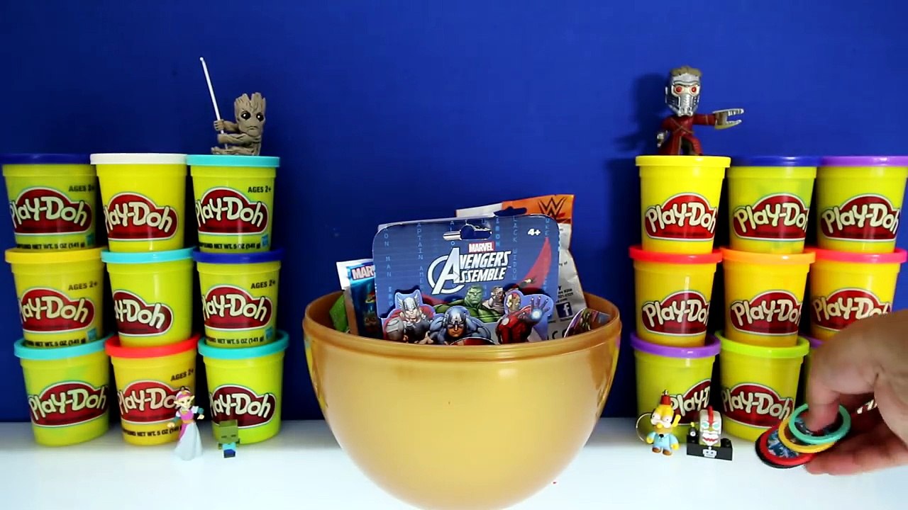 GIANT GROOT Surprise Egg Play Doh - Guardians of the Galaxy Toys Avengers Simpsons WWE