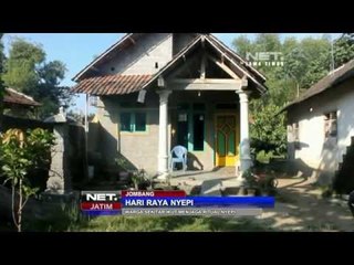 NET JATIM - Umat Hindu di Jobang menggelar ritual Nyepi di Pure