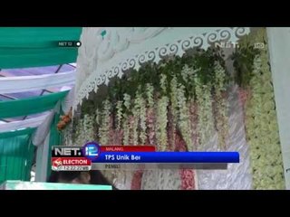 NET12 - Untuk menarik minat warga sebuah TPS di Malang dihias layaknya suasana pesta
