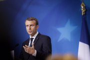 Conférence de presse du président de la République, Emmanuel Macron, lors du Conseil européen de Bruxelles