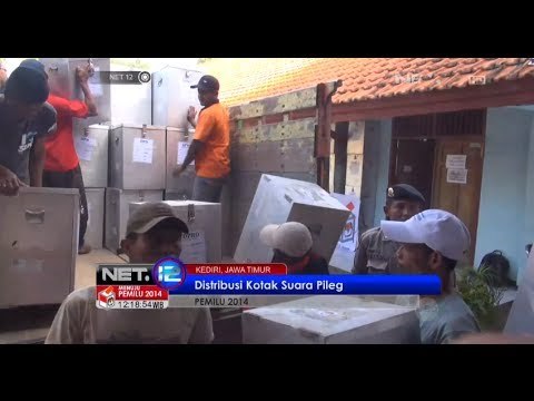 NET12 - Kotak suara pemilu legislatif mulai didistribusikan ke sejumlah TPS di Kota Kediri