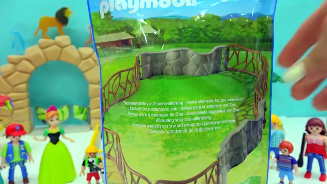 Pregnant Giraffe + Gorilla Give Birth - Twin Babies At Playmobil Zoo with Queen Elsa + Anna