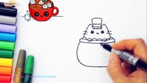 How to Draw Saint Patricks Day Pusheen Cat Easy with Coloring