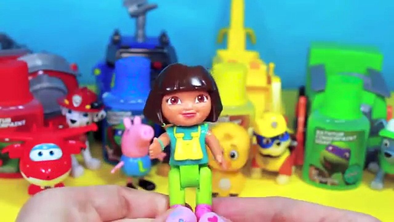 Patrulha Canina Peppa Pig Super Wings Brinquedos Banho de Tintas Cores Ingles Banheira Colors Ep 2