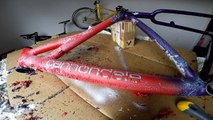 Removing Old Paint From My Cannondale F600 Mountain Bike. Striping Paint With SickBiker.
