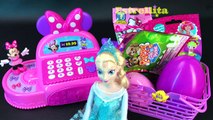 CAJA REGISTRADORA DE JUGUETE MINNIE MOUSE ELSA FROZEN COMPRA SORPRESA HUEVOS Y BOLSITAS SORPRESAS