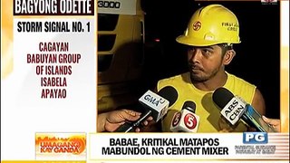 UKG Babae, kritikal matapos mabundol ng cement mixer sa QC