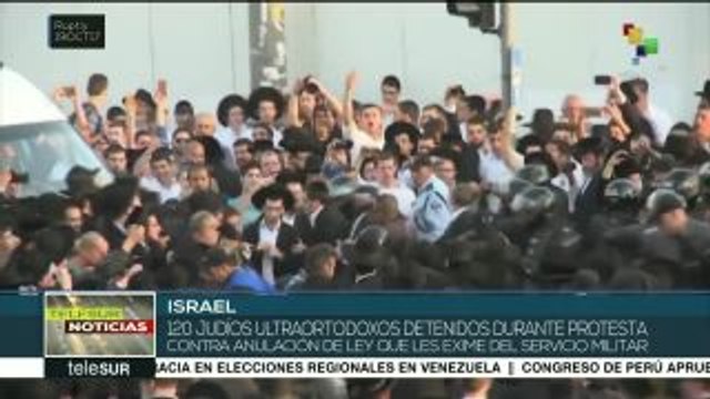 120 judíos ultraortodoxos detenidos durante protesta en Israel