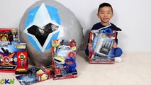 Power Rangers Ninja Steel BIGGEST Toys Surprise Egg Opening Fun Shuriken Sentai Ninninger Ckn Toys