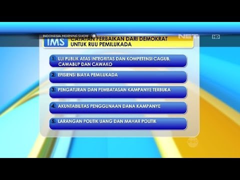 Partai Demokrat Ajukan 10 Syarat Sebagai Catatan RUU Pilkada Mendatang -IMS