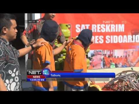 2 orang dimankan Polres Sidoarjo karena isi elpiji 3kg untuk isi gas tabung besar - NET12