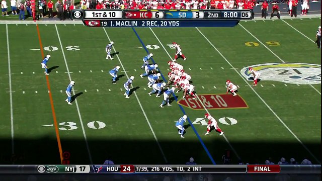 2015 - Chiefs Alex Smith finds Albert Wilson for 27 yards