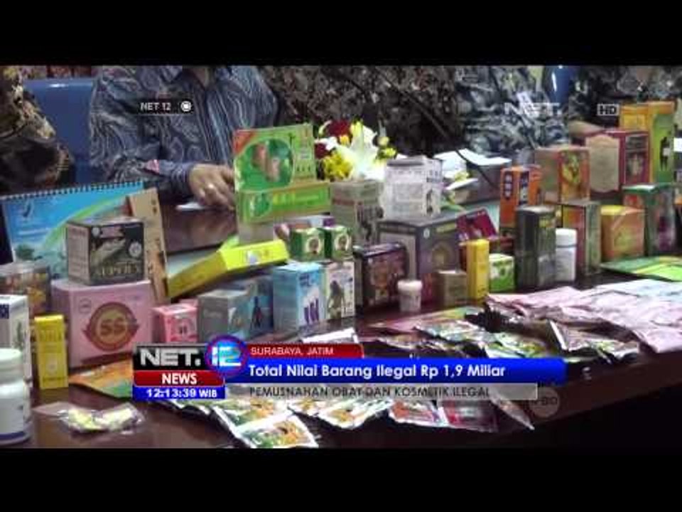 198925 Obat dan Kosmetik Ilegal Dimusnahkan di Surabaya - NET12