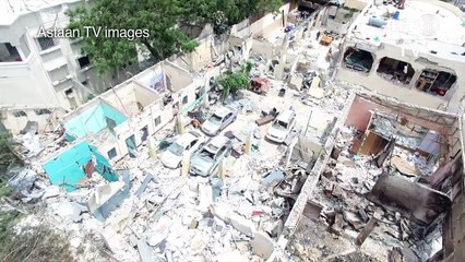 Mogadiscio: vue aérienne des conséquences de l'attentat