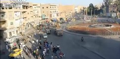 WATCH: ISIS VS SDF - BATTLE OF THE ''DONUT'' STUNTS. TANKS GO WILD AROUND PARADISE CIRCLE IN RAQQA