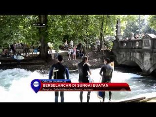 Aksi Peselancar Menaklukkan Ombak di Sungai Eisbach, Jerman - NET24