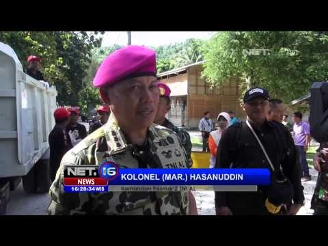 Satuan Korps Marinir TNI AL Bersihkan Pantai Gapang Jelang HUT RI Ke 70 - NET16